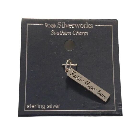 Belk Silverworks Sterling Silver Faith Hope Love Spiritual Southern Charm NWT - Picture 1 of 2